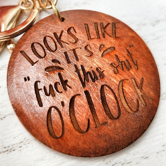 Mirror Keychain and Puff with Laser Engraved Charm - Picture 3 of 9